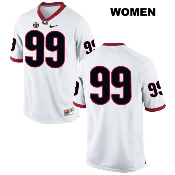 Georgia Bulldogs Women's Jordan Davis #99 NCAA No Name Authentic White Nike Stitched College Football Jersey BEA2356VA